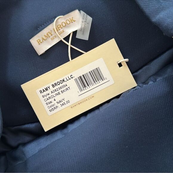 RAMY BROOK Navy Caroline Pleated Skirt - Picture 7 of 7